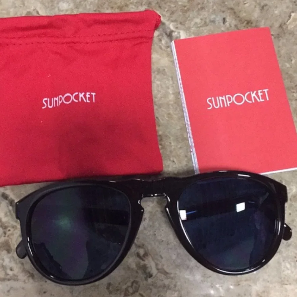 3 PAIRS NWB SUNPOCKET FOLDING SUNGLASSES II DARK TORTOISE summer sun bundle